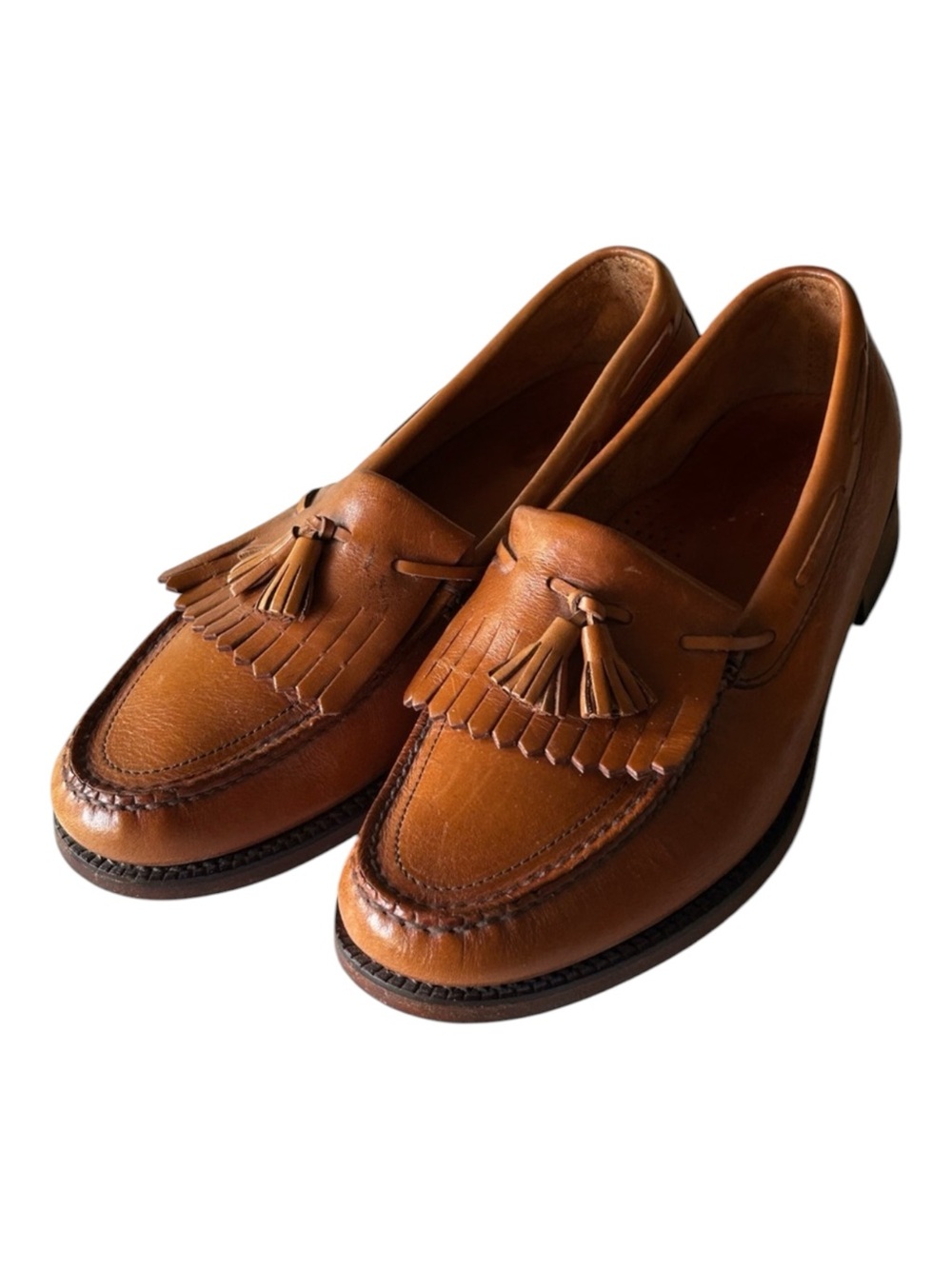 SAS USA Genuine Leather Kiltie Tassel Loafers Slip-On Men’s Size 8W Brown EUC